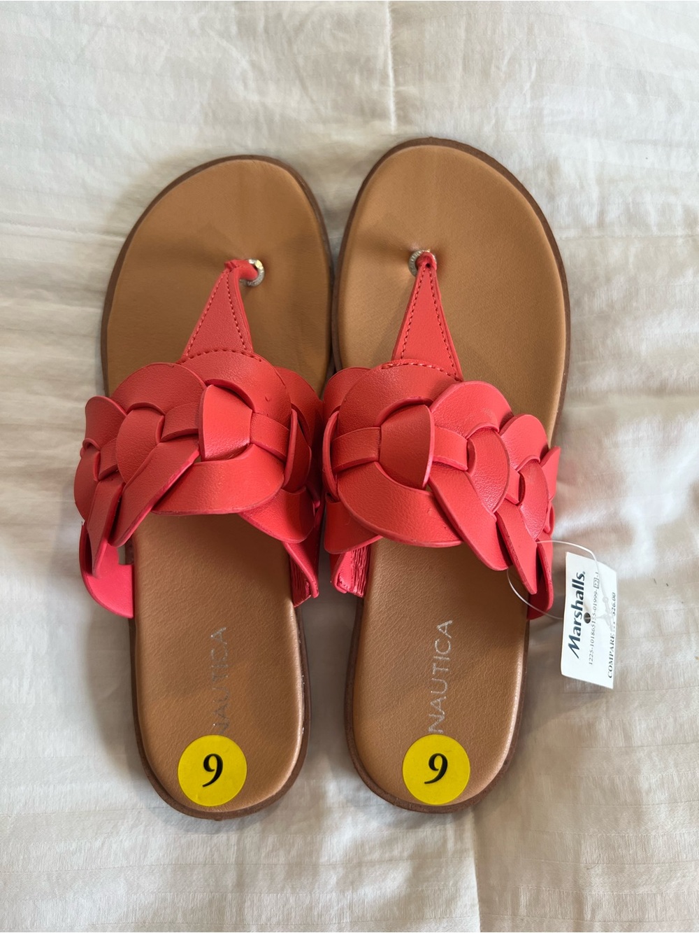 Nautica Women's Red Open-Toe Slide Heel